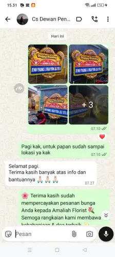 Testimonial Papan Bunga Pernikahan tarakan